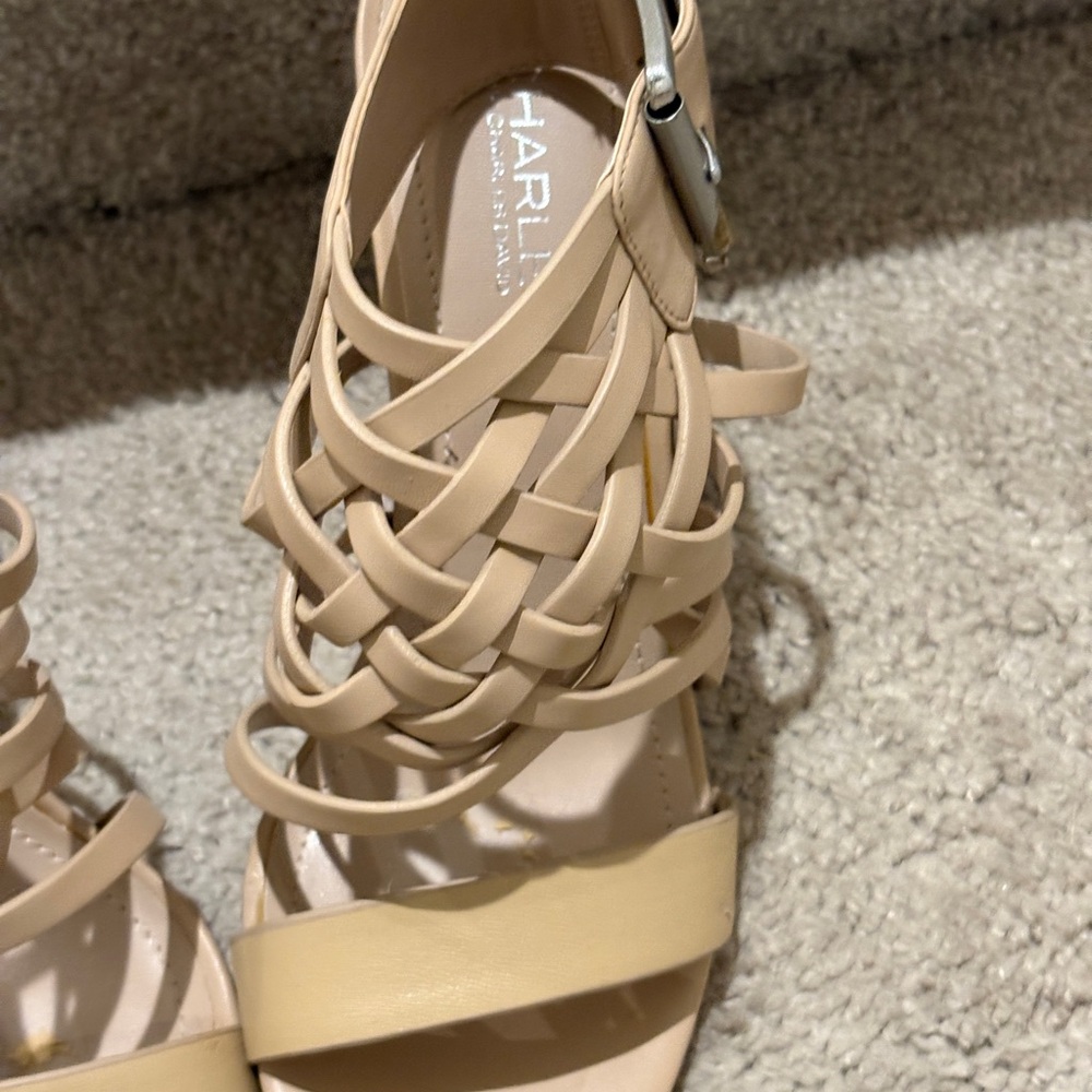 Charles David Beige Strappy Heels - Picture 3 of 8